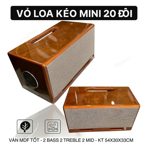 Vỏ loa kéo bình 20 đôi K10 P6 - 2 tấc đôi, MDF, PU