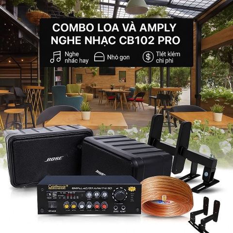 Combo cafe loa và amply nghe nhạc CB102 PRO