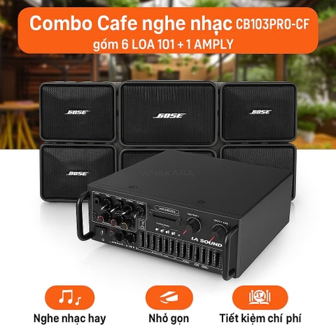 Combo cafe nghe nhạc ,6 loa và 1 amply, CB103PRO-CF