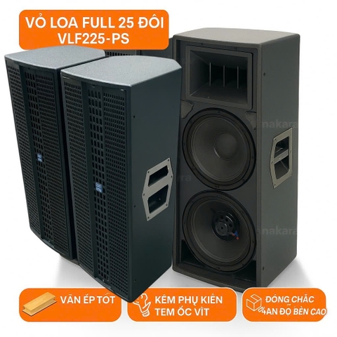 Vỏ loa full 25 đôi 2,5 tấc đôi, 2 bass 25cm, ván ép, họng trạm đầy đủ VLF225-PS