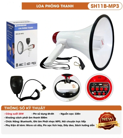 Loa phóng thanh Sunrise SH11B-MP3