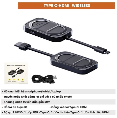 Bộ Type C – HDMI Wireless ,Truyền tải 50m