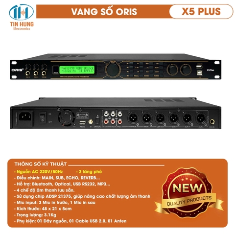 Vang số Oris X5 Plus, 2 tăng phô