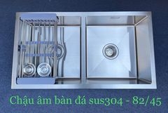 CHẬU RỬA BÁT ÂM BÀN SUS 304 KOREA 2 HỐ CÂN 8245 cm