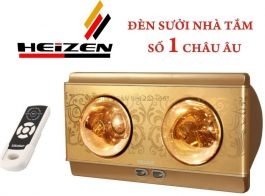 Đèn Sưởi Heizen 2 Bóng Điều Khiển HE-2BR