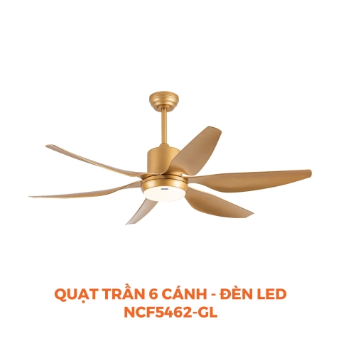 Quạt Trần Nanoco 6 Cánh Đèn Led NCF5462-GL