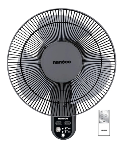 Quạt Treo Tường Nanoco NWF1219RC-GR (Ghi, Bạc đạn)