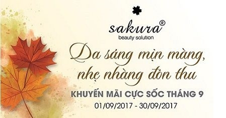 Chương trình khuyến mại tháng 9/2017: Da sáng mịn màng, dịu dàng đón thu