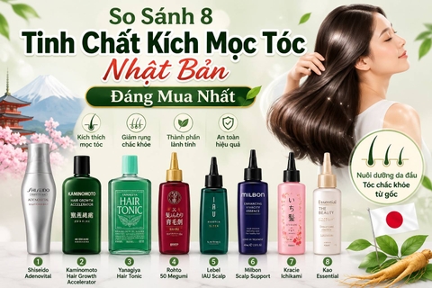 So Sánh 8 Tinh Chất Kích Mọc Tóc Nhật Bản Đáng Mua Nhất