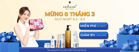 Mừng 8/3, SAKURA BEAUTY GIẢM 8% + MIỄN PHÍ GÓI QUÀ