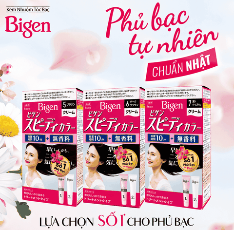 Thuốc nhuộm tóc phủ bạc nhanh 10p Nhật Bản Bigen Speedy Color Cream màu 7 (đen nhiều) - Hàng Nhật nội địa