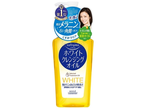Dầu Tẩy Trang Trắng Da Kose Softymo White Cleansing Oil 230ml ( Màu Vàng Nhạt)