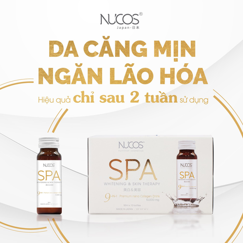 Nước Uống Collagen Hàm Lượng Cao Nucos SPA 9in1 10,000mg ( Hộp 10 Lọ) - Hàng Nhật nội địa