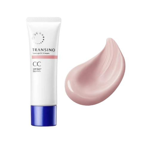 Kem CC cream Transino tone hồng SPF50+  PA+++ tuýp 30g tone sáng hồng - Hàng Nhật nội địa