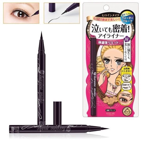 Kẻ mắt nước Isehan Kiss Me Heroine Make Smooth LIQUID Eyeliner -03- màu nâu đen-Hàng Nhật Nội Địa