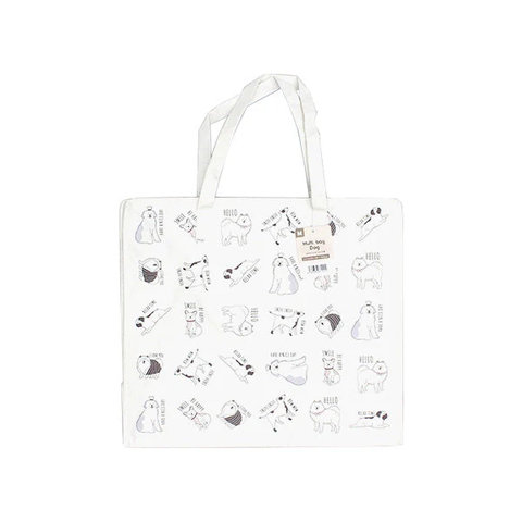 Túi PP dệt đựng đồ hình hộp cỡ trung (họa tiết chú chó) - Hàng Nhật nội địa