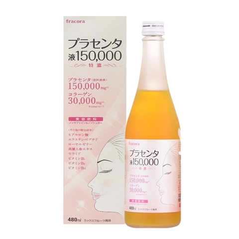 Nước Uống Nhau Thai Heo Cô Đặc Fracora Placenta & Collagen 150,000mg 480ml - Hàng Nhật Chính Hãng