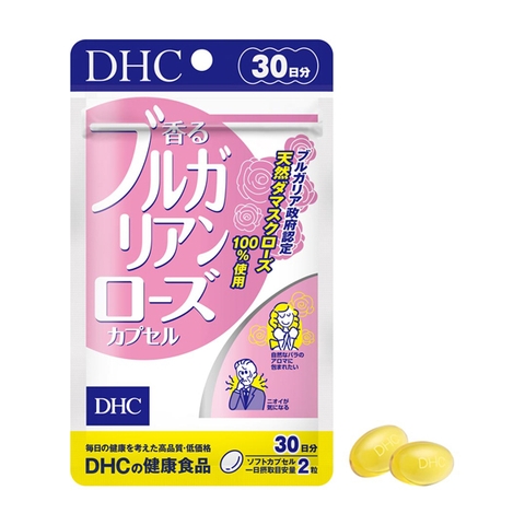 Viên uống hỗ trợ thơm cơ thể chiết xuất tinh dầu hoa hồng DHC Bulgarian Rose Capsules 60 viên ( 30 ngày) - Hàng Nhật chính hãng