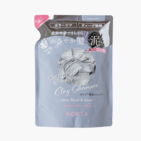 Dầu gội đất sét Biorica Clay Shampoo 360ml, sạch bã nhờn, phục hồi hư tổn 360ml - Hàng Nhật nội địa