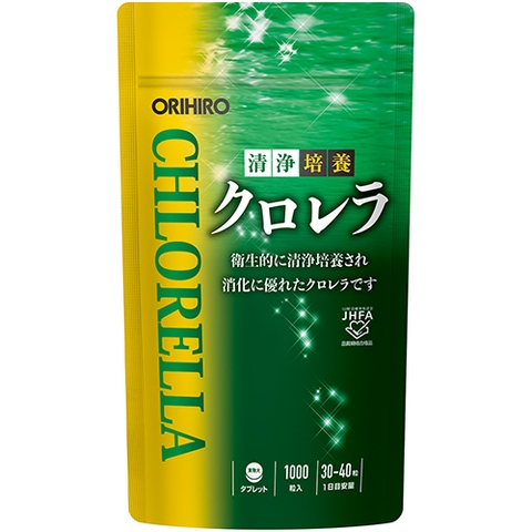 Tảo lục Chlorella nuôi cấy sạch Orihiro 1000 viên - Hàng Nhật nội địa