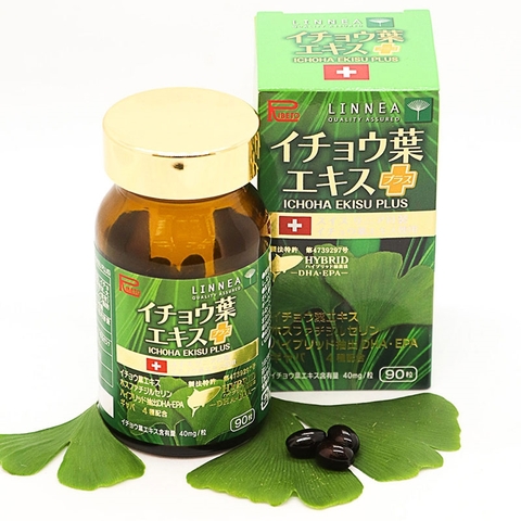 Viên uống hỗ trợ bổ não, giảm tiền đình, ngăn ngừa tai biến Ribeto Shoji Ichoha Ekisu Plus 90 viên - Hàng Nhật nội địa
