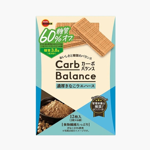 Bánh xốp đậu nành Bourbon Carb Balance 12 chiếc - Hàng Nhật nội địa