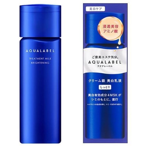 Sữa dưỡng dưỡng ẩm sáng da Shiseido Aqua Label Treatment Milk 130ml cho da khô - Hàng Nhật nội địa