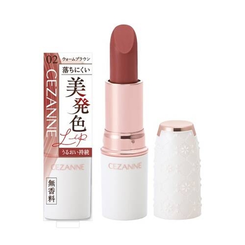 Son môi Cezanne Lasting Stay Lip Color màu 02 ( Nâu ấm) - Hàng Nhật chính hãng