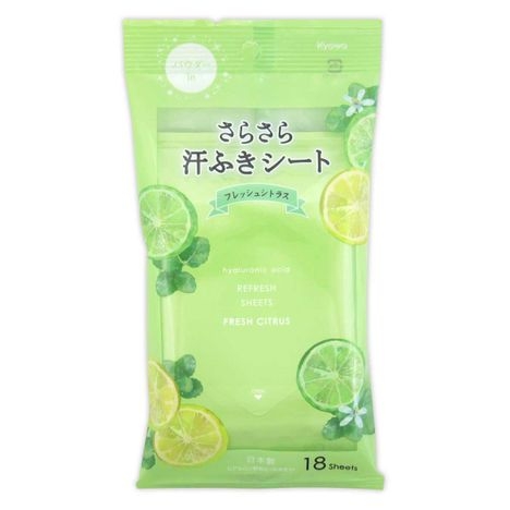 Gói 18 khăn giấy ướt dưỡng ẩm hương chanh Kyowa - Hàng Nhật nội địa