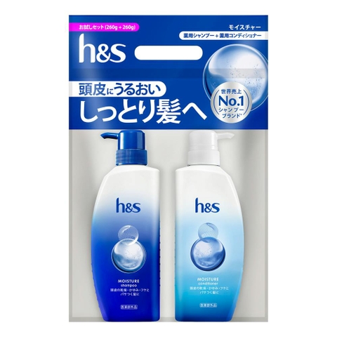 Bộ dầu gội xả HS Moisture dành cho tóc khô, ngứa, gàu và dễ gãy rụng (260gx 2)- Hàng Nhật chính hãng