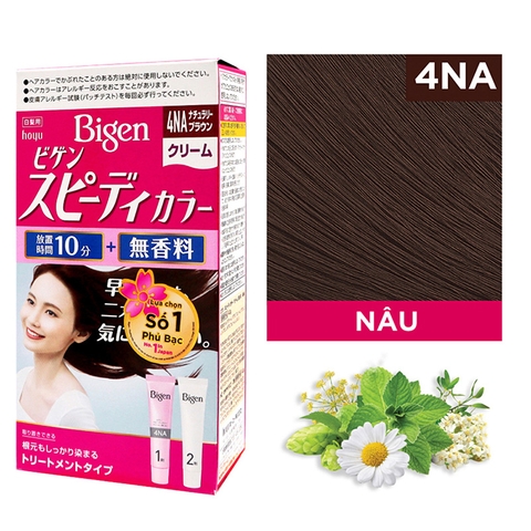 Thuốc nhuộm tóc phủ bạc nhanh 10p Nhật Bản Bigen Speedy Color Cream màu 4NA (nâu đen) - Hàng Nhật nội địa