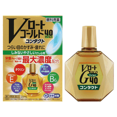 Thuốc nhỏ mắt V Rohto Gold giảm mờ mắt và mỏi mắt 20ml ( phù hợp người lớn tuổi) mát nhẹ - Hàng Nhật nội địa