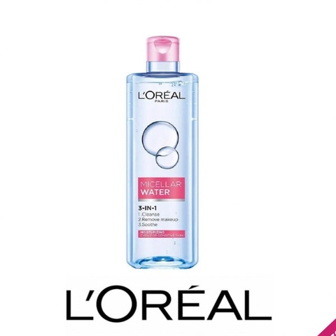 Nước Tẩy Trang L'Oreal Paris Micellar Water 3-in-1 Dưỡng Ẩm Cho Da Thường Khô 400ml