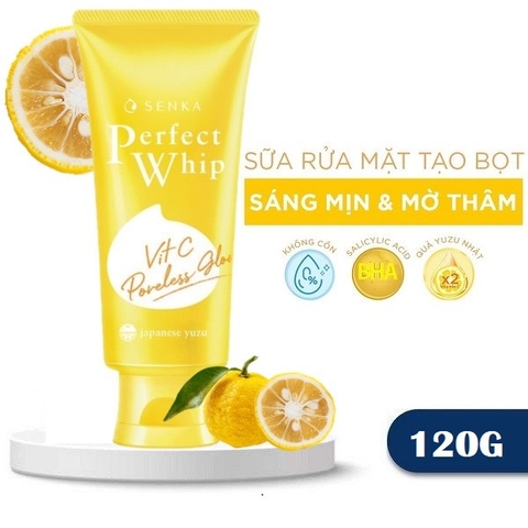 Sữa rửa mặt VITC dưỡng trắng mờ thâm Senka - Hàng Nhật nội địa