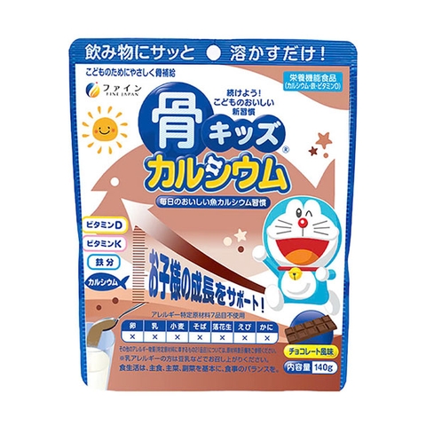 Bột canxi Cá Tuyết FINE BONES Nhật Bản vị socola túi 140g - Hàng Nhật nội địa