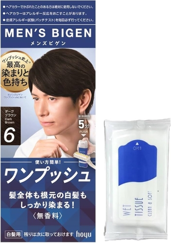 Nhuộm tóc phủ bạc dành cho tóc nam Men's Bigen số 6 (màu nâu đen đậm)