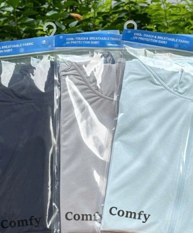 Áo chống nắng làm mát, chống UV Comfy  (size L- màu ghi) - Hàng Nhật nội địa