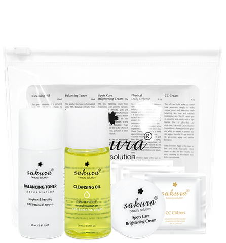 Set chăm sóc dưỡng da mini SAKURA For Travel Set - Hàng Nhật nội địa