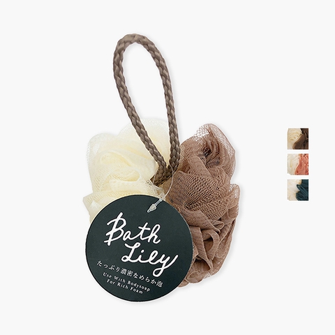 Bông tắm tạo bọt phối 2 màu Bath Lily 12,5cm- Hàng Nhật nội địa