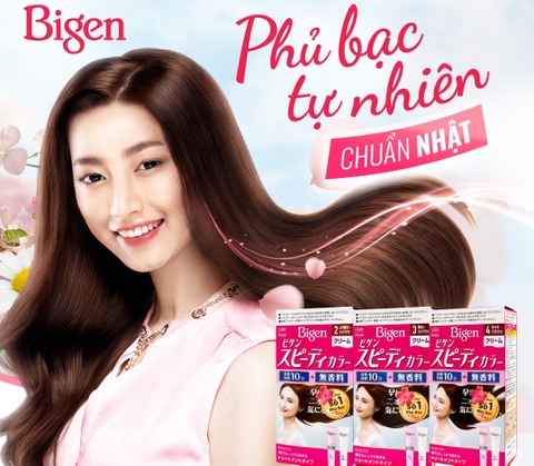 Kem nhuộm tóc phủ bạc thảo dược Bigen Speedy (số 3 màu nâu nhạt) - Hàng Nhật nội địa