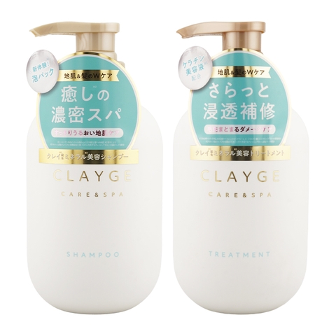 Cặp dầu gội dầu xả Clayge SR đất sét khoáng tự nhiên cho tóc dầu 500ml/1 chai - Hàng Nhật nội địa