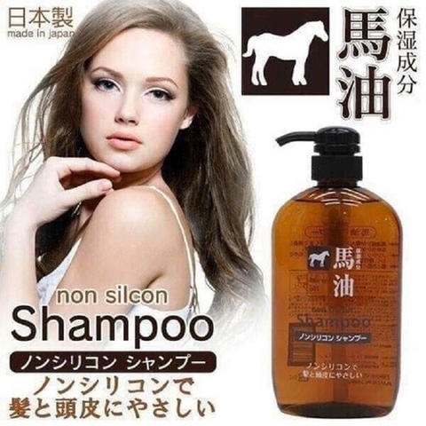 Dầu gội phục hồi tóc chiết xuất mỡ ngựa Kumano Horse Oil 600ml ( không sillicon)