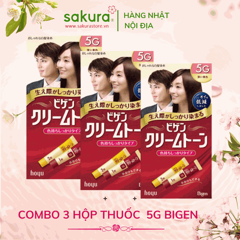 Combo 3 Hộp Thuốc Nhuộm Tóc Thảo Dược Bigen 5G Nhật Bản ( Nâu Đen) - Hàng nhật nội địa