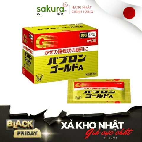 Bột pha hỗ trợ giảm triệu chứng cảm Taisho Pabron Gold hộp 44 gói, dùng từ 12 tuổi - Hàng Nhật nội địa