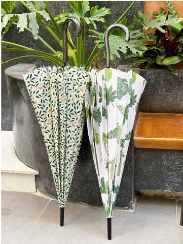 Ô Gấp Gọn Siêu Nhẹ Có Móc Treo Kaiyo, Hình Lá Cây Nhiệt Đới (Lá Nhỏ) - Hàng Nhật nội địa