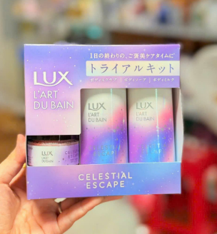 Bộ 3 LUX Celestial Escape Tẩy tế bào chết + Sữa tắm + Sữa dưỡng thể - Hàng Nhật nội địa