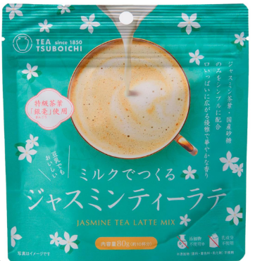 Bột tra Latte hoa nhài Jasmine tea Latte mix Tsuboichi 80gr - Hàng Nhật nội địa