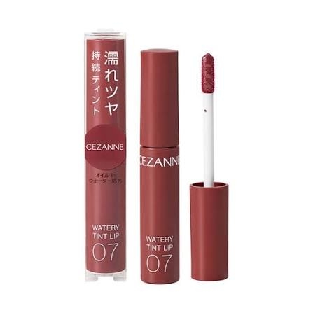 Son Tint Bóng Cezanne Watery Tint Lip 4g Màu 07 Red ( Đỏ Đậm) - Hàng Nhật nội địa
