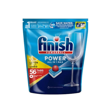 Viên rửa chén bát Finish Power All in 1 túi 56 viên