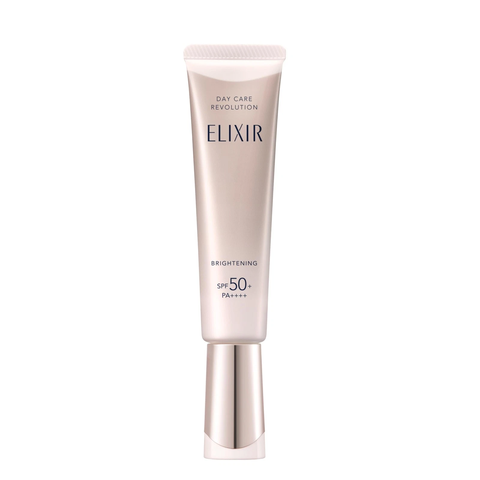 Kem chống nắng kháng nắng tự thân, dưỡng trắng, chống lão hóa cao cấp  Elixir Day Care Revolution Brightening SPF50+ PA++++ 35ml- Hàng Nhật nội địa